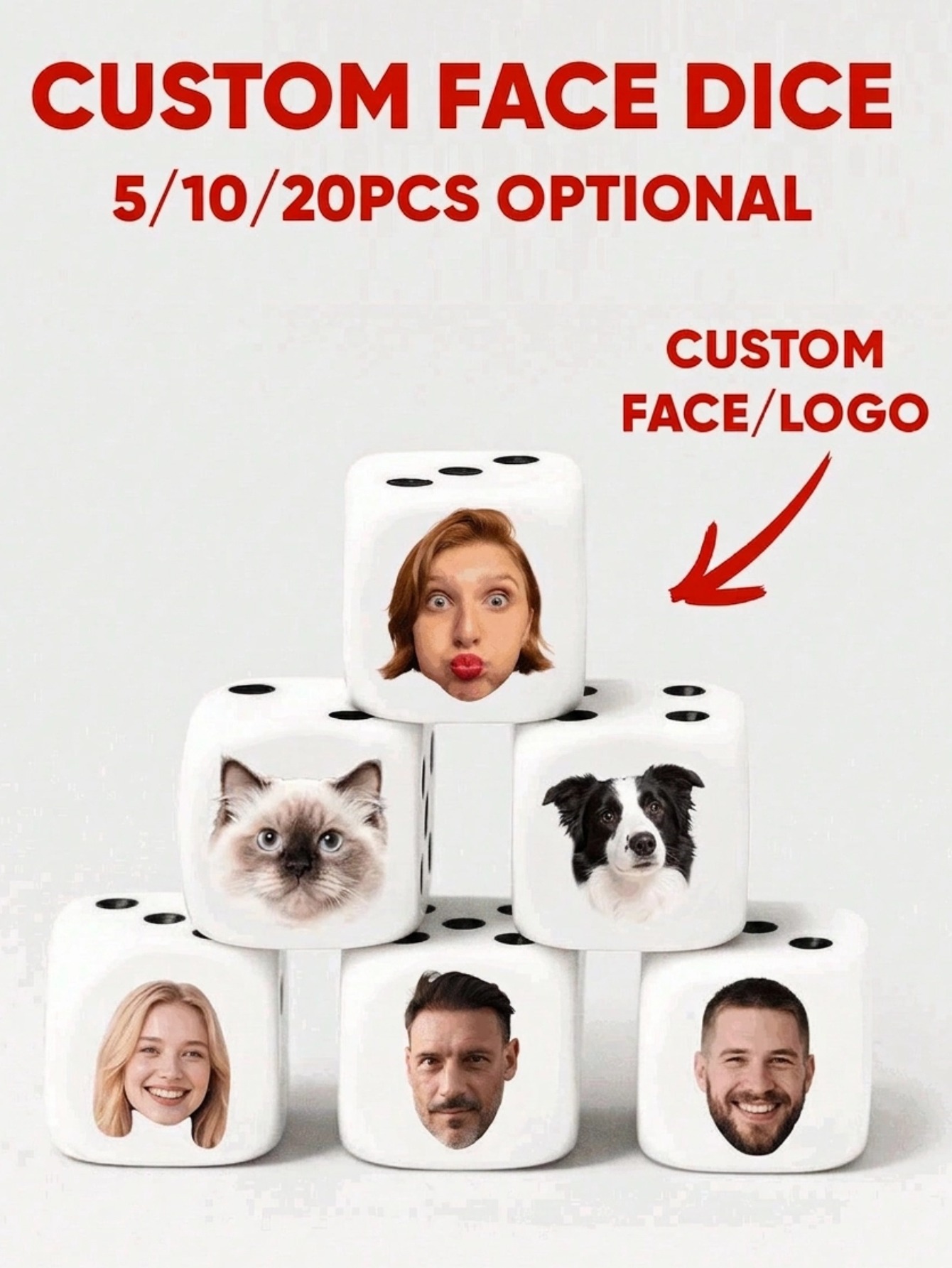 Event Party - Custom Face Dice Personalized Face Dice