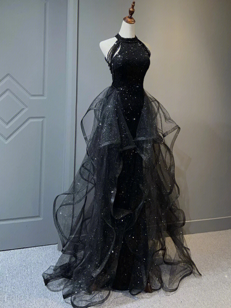 Glitter Tablecloth - Glitter Dress Luxury Black Evening Dress