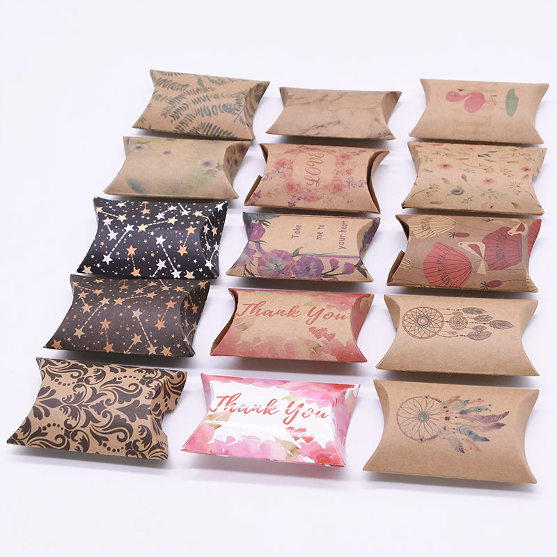Event Party Box - 10/20/Bộ 50 Hộp Giấy Kraft Gối