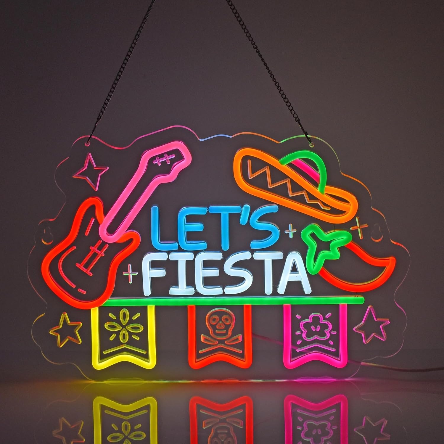 Neon Sign Party - Let's Fiesta Neon Sign, Neon Light