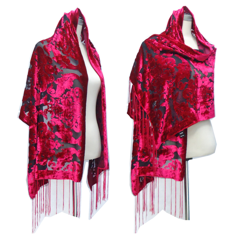 Event Suppliers - Luxury New Wine Red Velvet Scarf