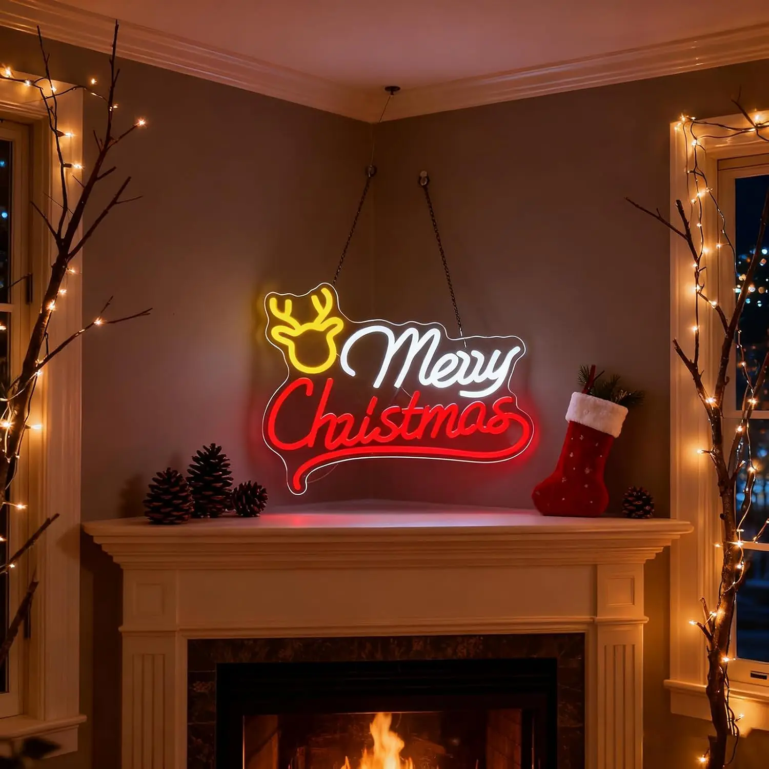 Merry Christmas Reindeer Neon  - đánh giá và giá Neon Sign Party