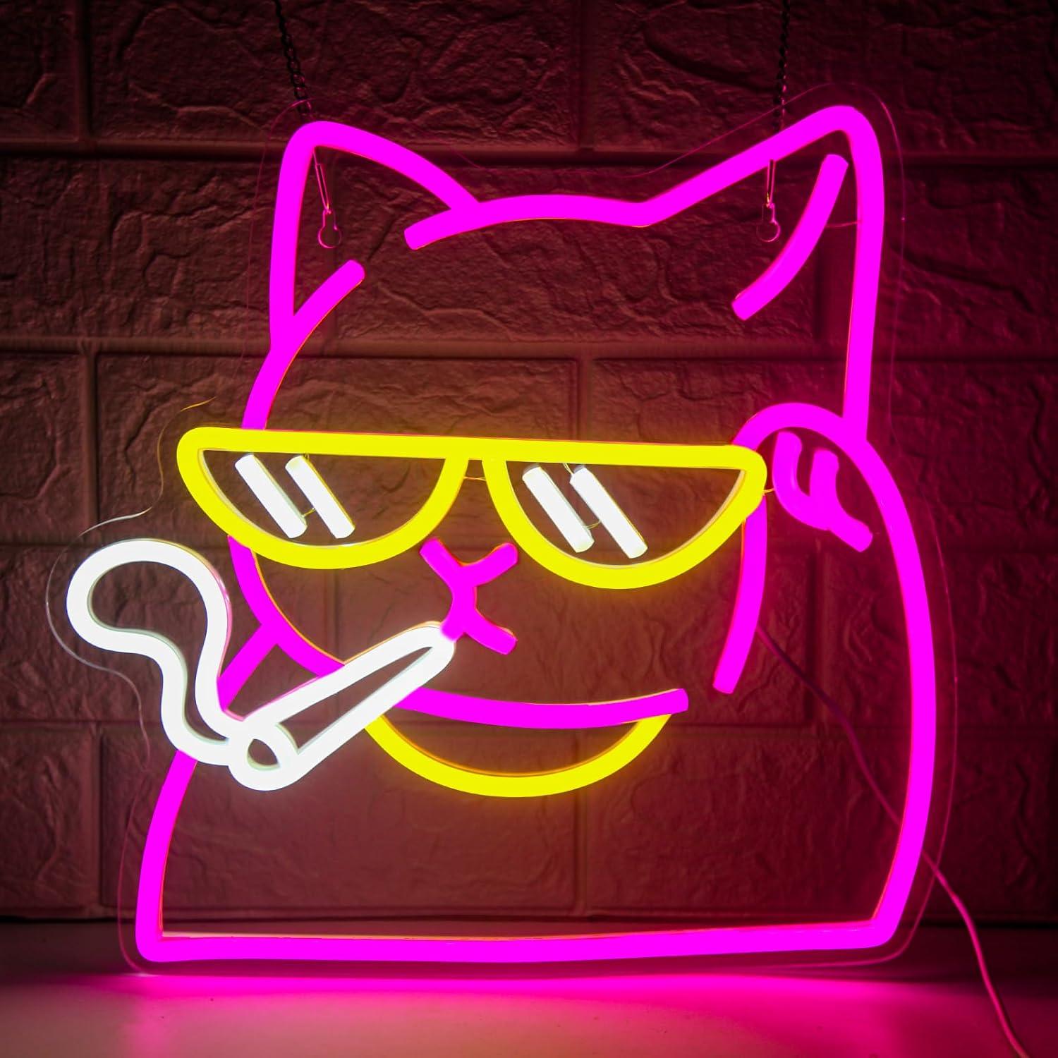 Smoking Cat Neon Sign USB Powe - đánh giá và giá Neon Sign Party