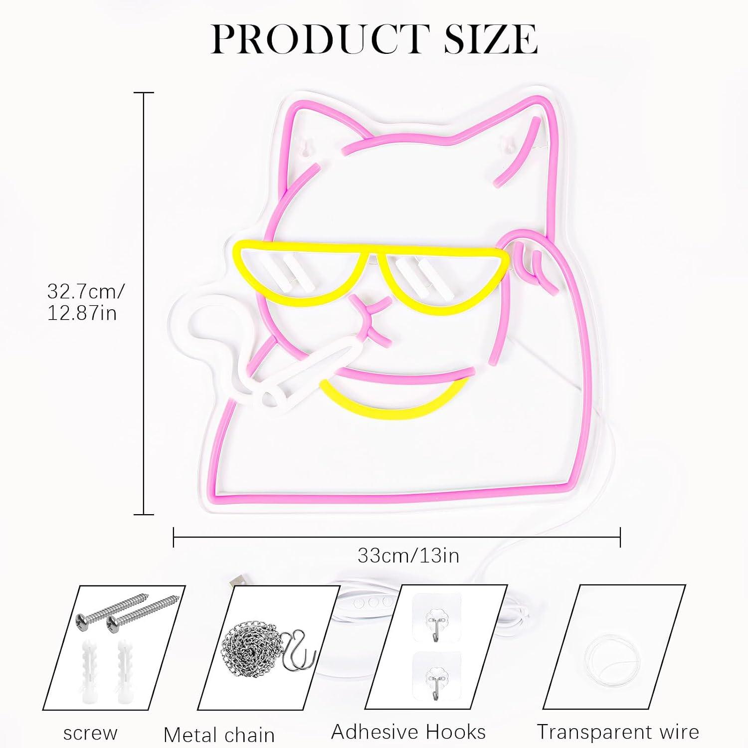 Smoking Cat Neon Sign USB Powe - đánh giá và giá Neon Sign Party