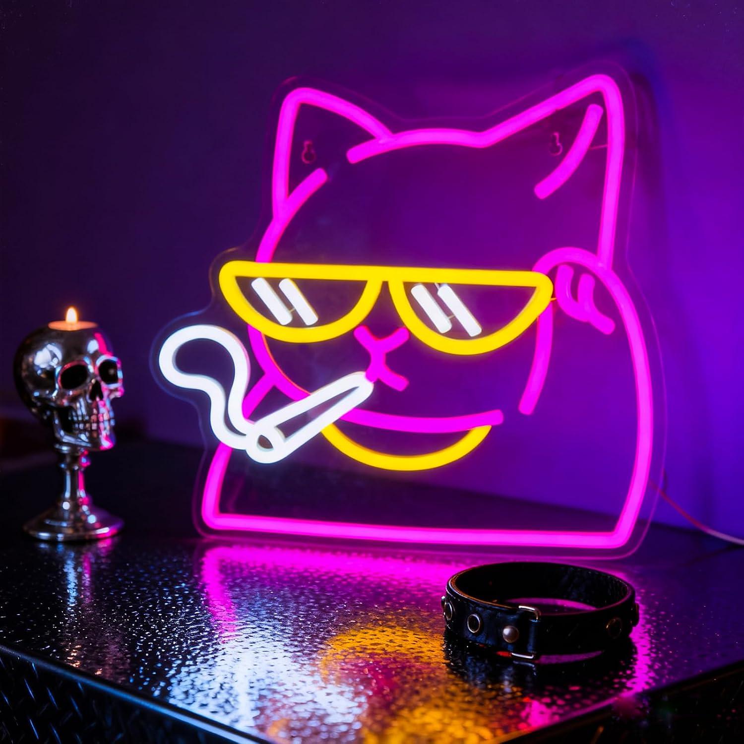 Smoking Cat Neon Sign USB Powe - đánh giá và giá Neon Sign Party