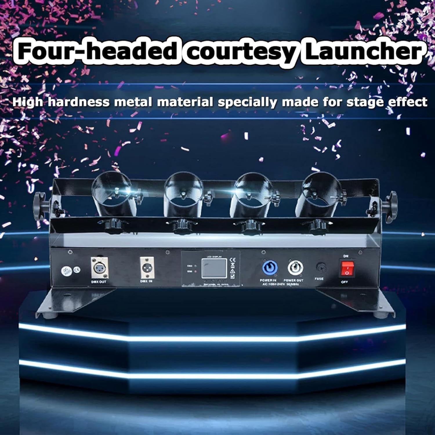 4 Tubes Confetti Machine DMX R - đánh giá và giá Confetti Cannon Tube